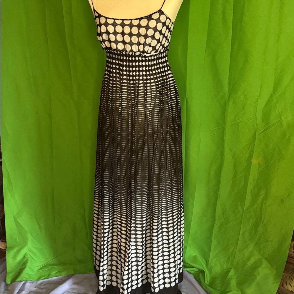 Calvin Klein Black and White Polka Dot Maxi Dress. 26”waist44”inseem